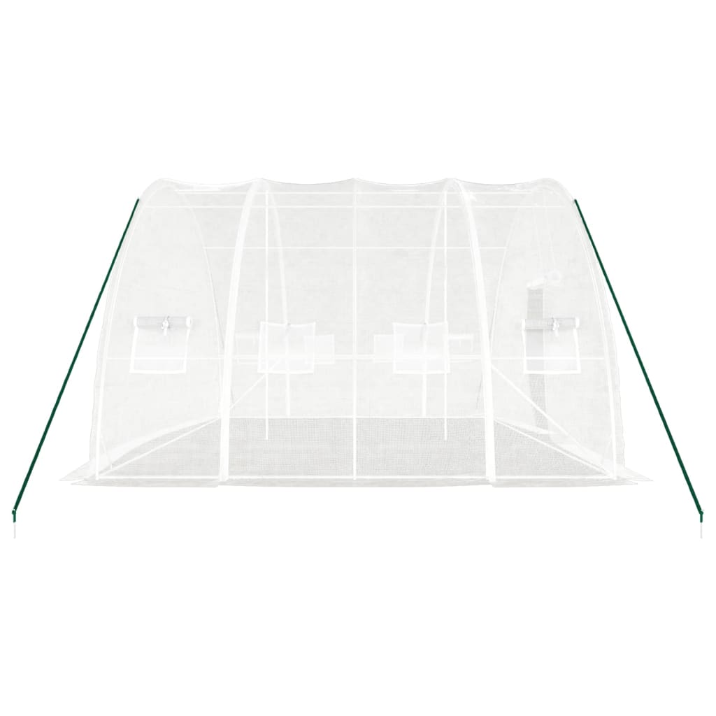 fehér acélvázas melegház 24 m² 6x4x2,85 m