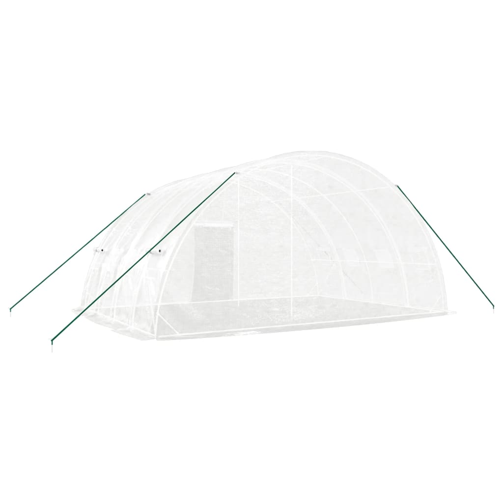 fehér acélvázas melegház 24 m² 6x4x2,85 m