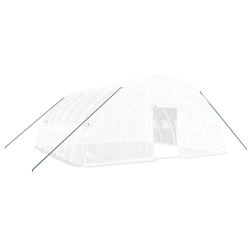 fehér acélvázas melegház 36 m² 6 x 6 x 2,85 m