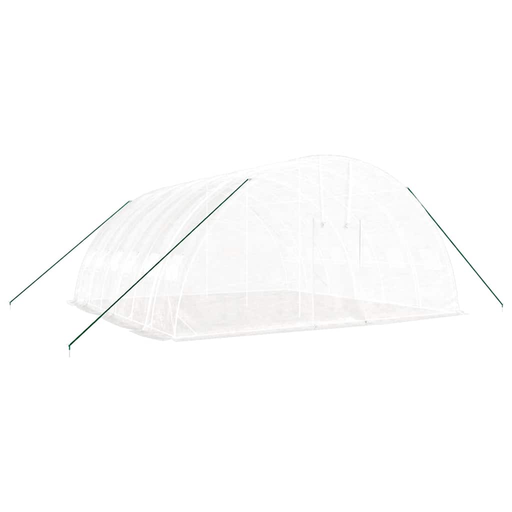 fehér acélvázas melegház 36 m² 6 x 6 x 2,85 m