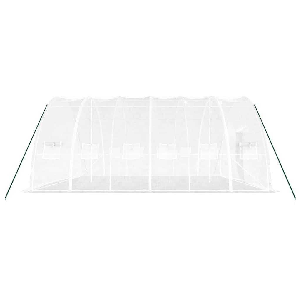 fehér acélvázas melegház 36 m² 6 x 6 x 2,85 m