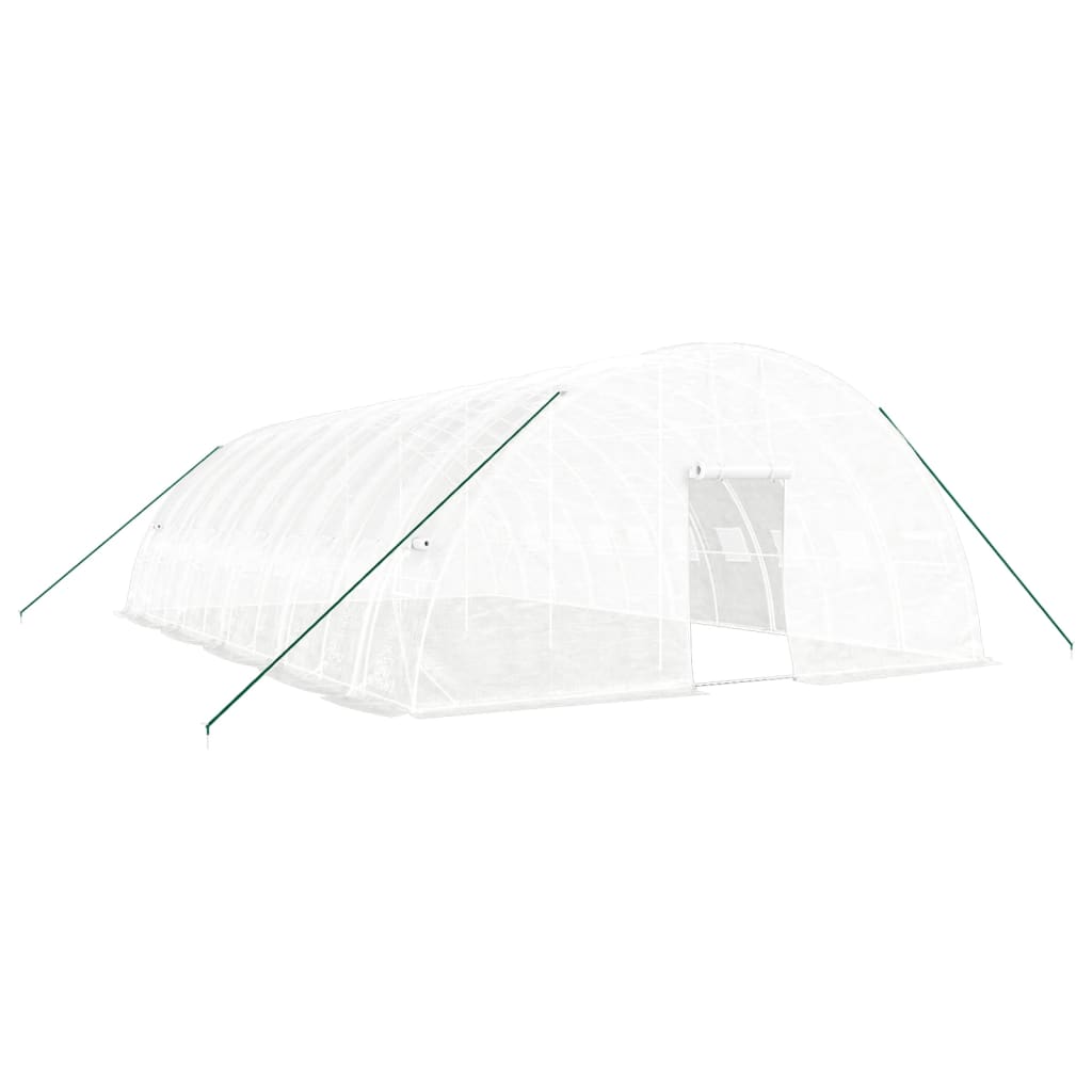 fehér acélvázas melegház 60 m² 10 x 6 x 2,85 m