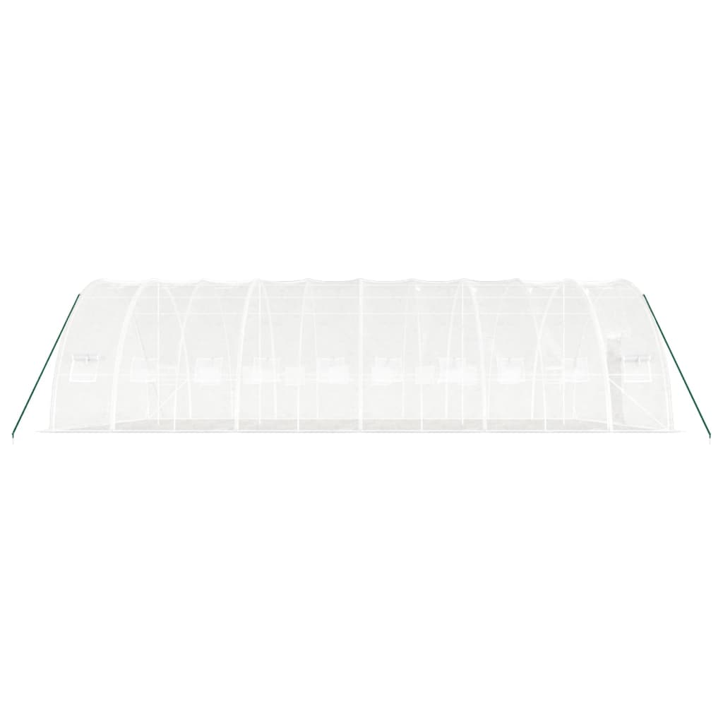 fehér acélvázas melegház 60 m² 10 x 6 x 2,85 m