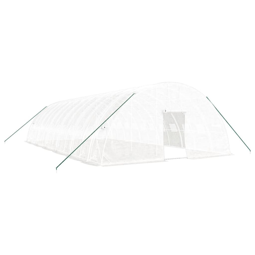 fehér acélvázas melegház 72 m² 12x6x2,85 m