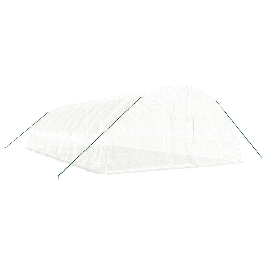 fehér acélvázas melegház 72 m² 12x6x2,85 m