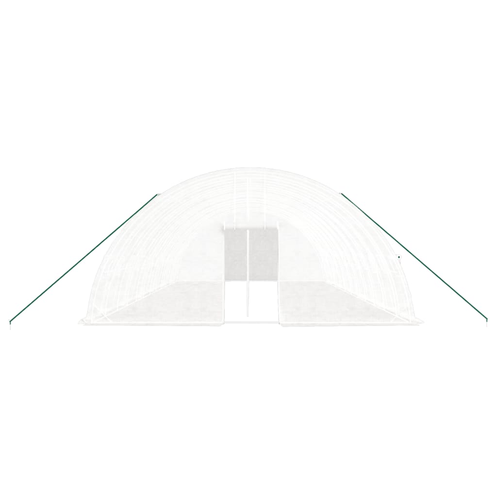 fehér acélvázas melegház 72 m² 12x6x2,85 m