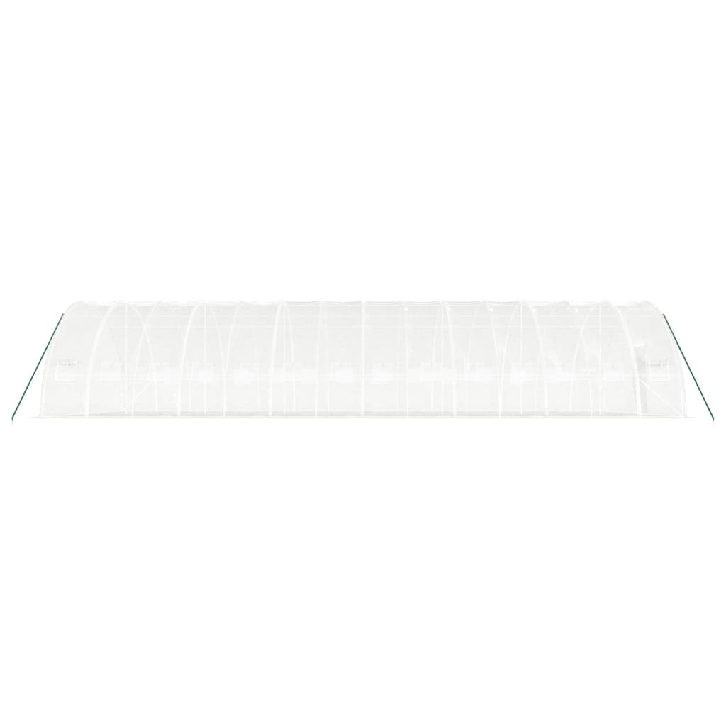 fehér acélvázas melegház 84 m² 14x6x2,85 m