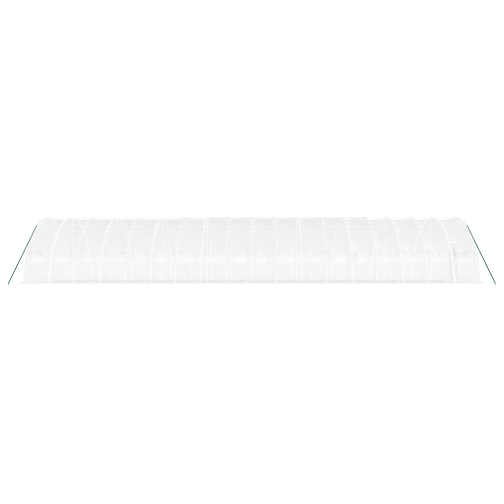 fehér acélvázas melegház 108 m² 18x6x2,85 m