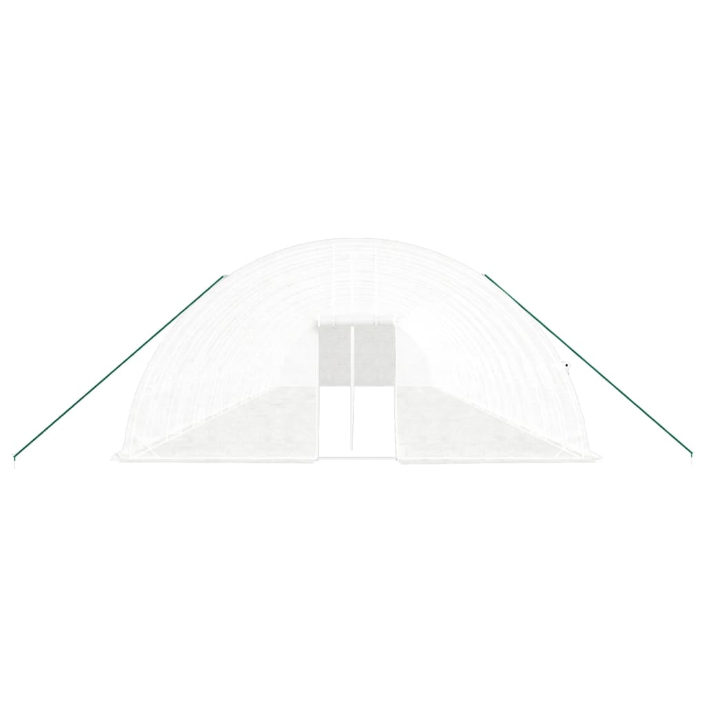 fehér acélvázas melegház 120 m² 20x6x2,85 m