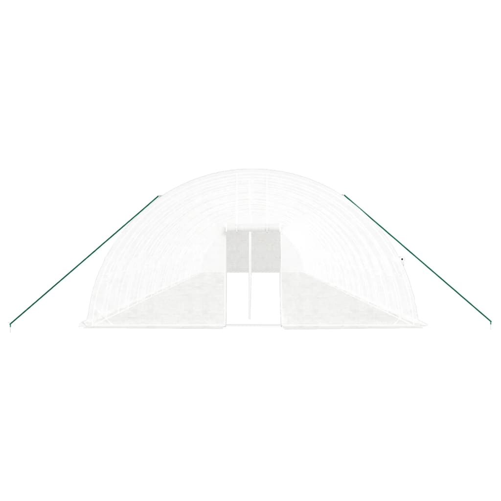 fehér acélvázas melegház 132 m² 22x6x2,85 m