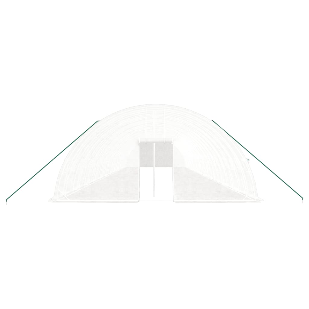 fehér acélvázas melegház 144 m² 24x6x2,85 m