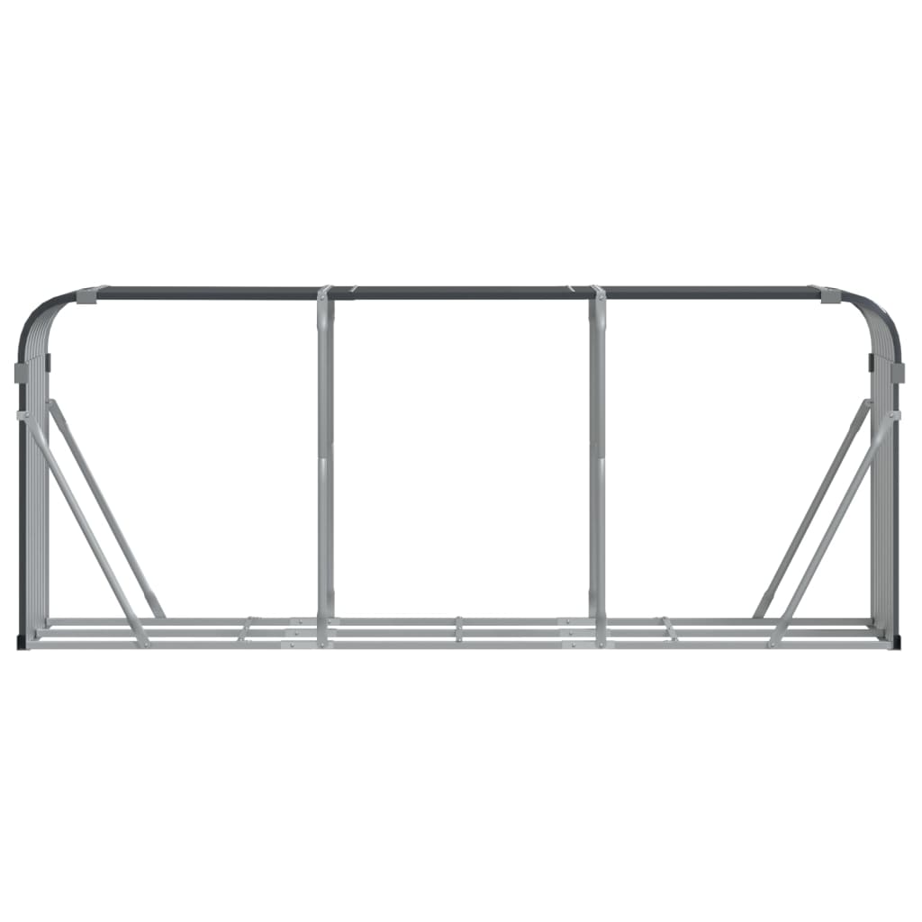 antracit színű horganyzott acél fatörzstartó 234 x 45 x 100 cm