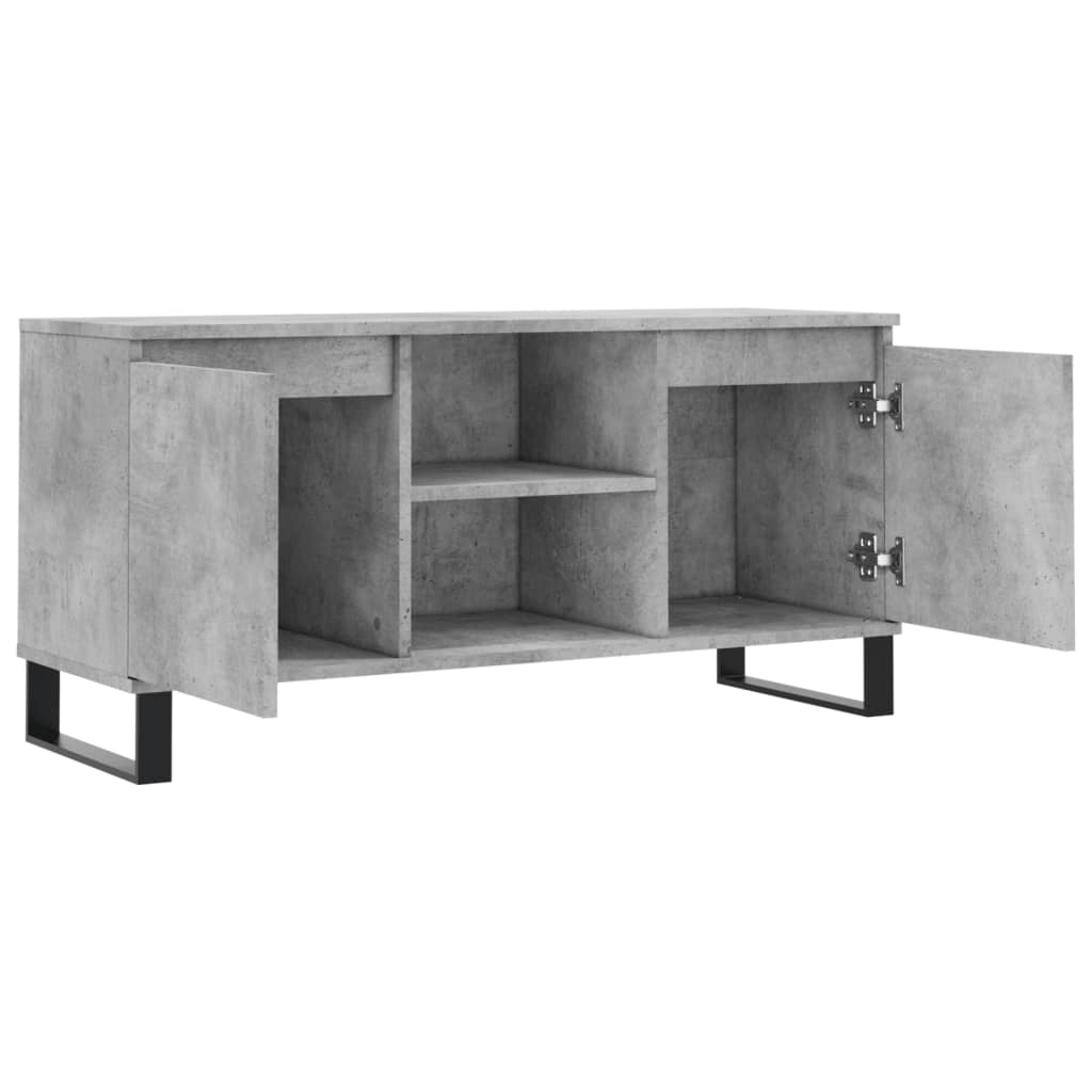 betonszürke szerelt fa TV-szekrény 104x35x50 cm