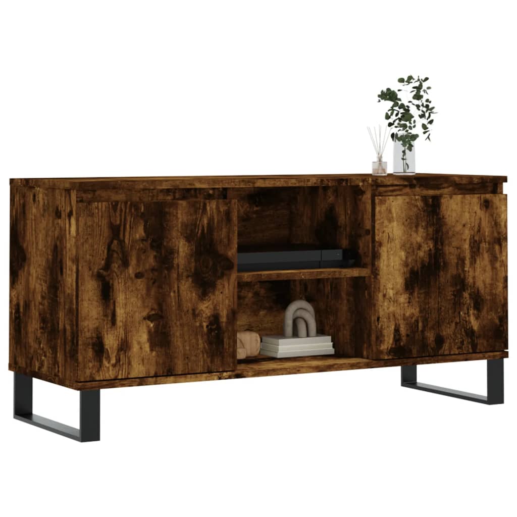 füstös tölgy színű szerelt fa TV-szekrény 104x35x50 cm