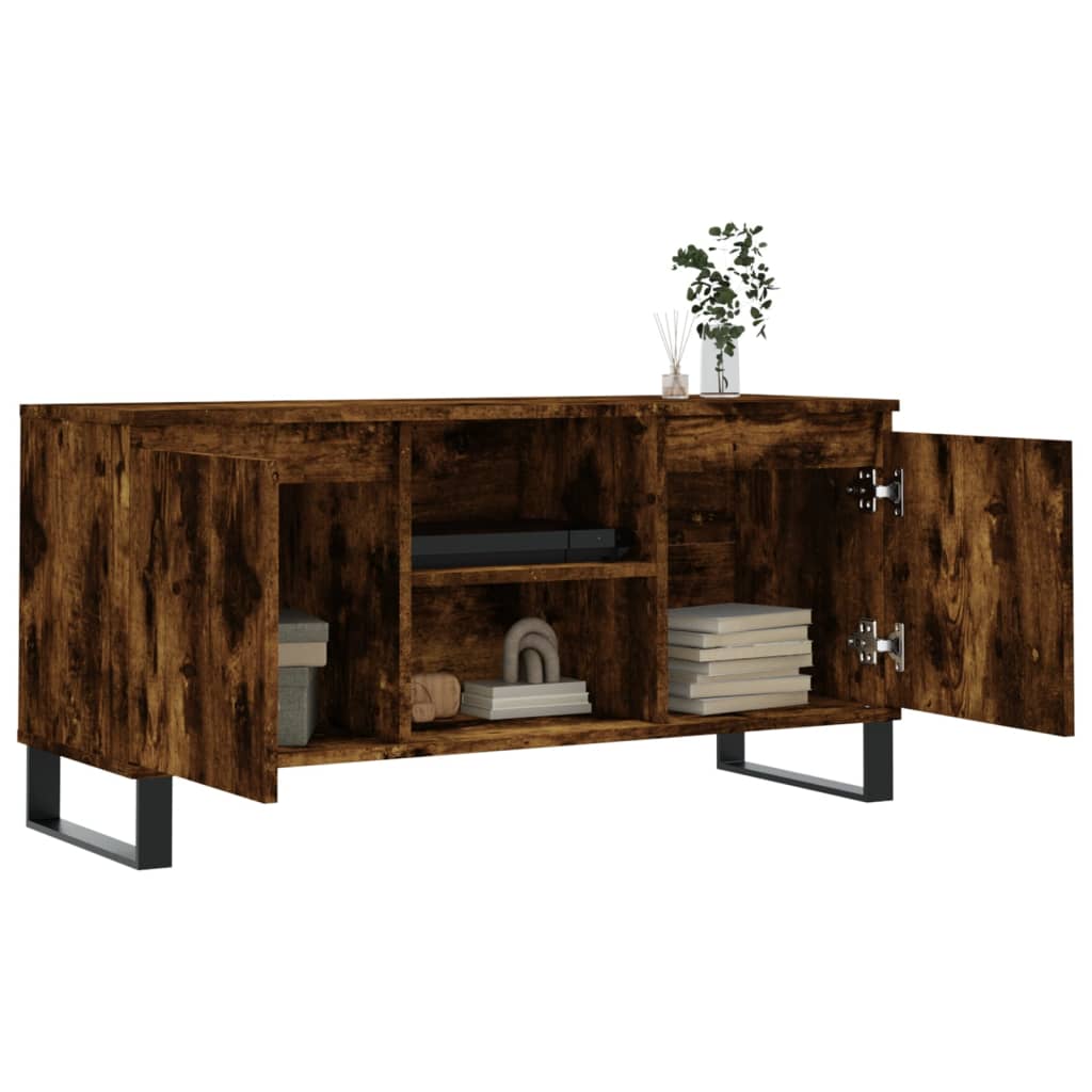 füstös tölgy színű szerelt fa TV-szekrény 104x35x50 cm