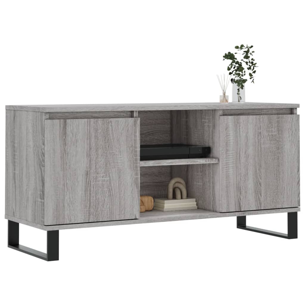 szürke sonoma színű szerelt fa TV-szekrény 104x35x50 cm