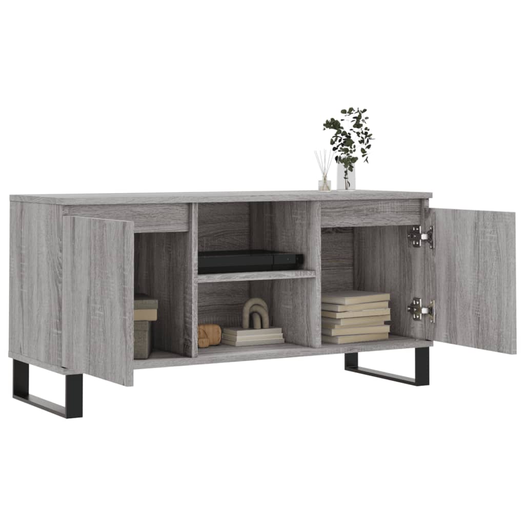 szürke sonoma színű szerelt fa TV-szekrény 104x35x50 cm