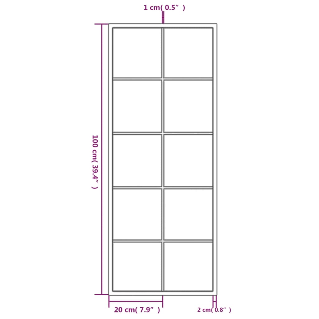 2 db fekete fém fali tükör 100x40 cm