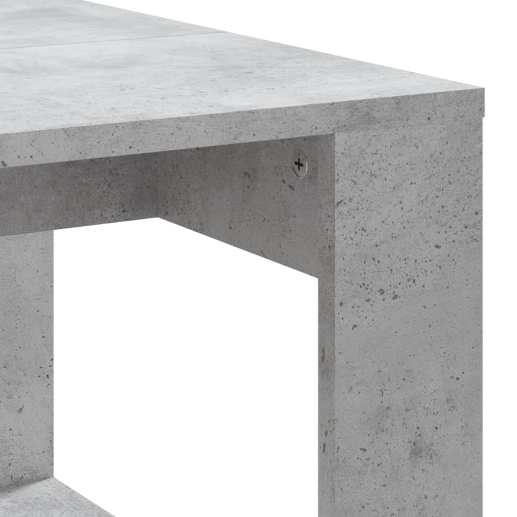 betonszürke szerelt fa dohányzóasztal 102x50x35 cm