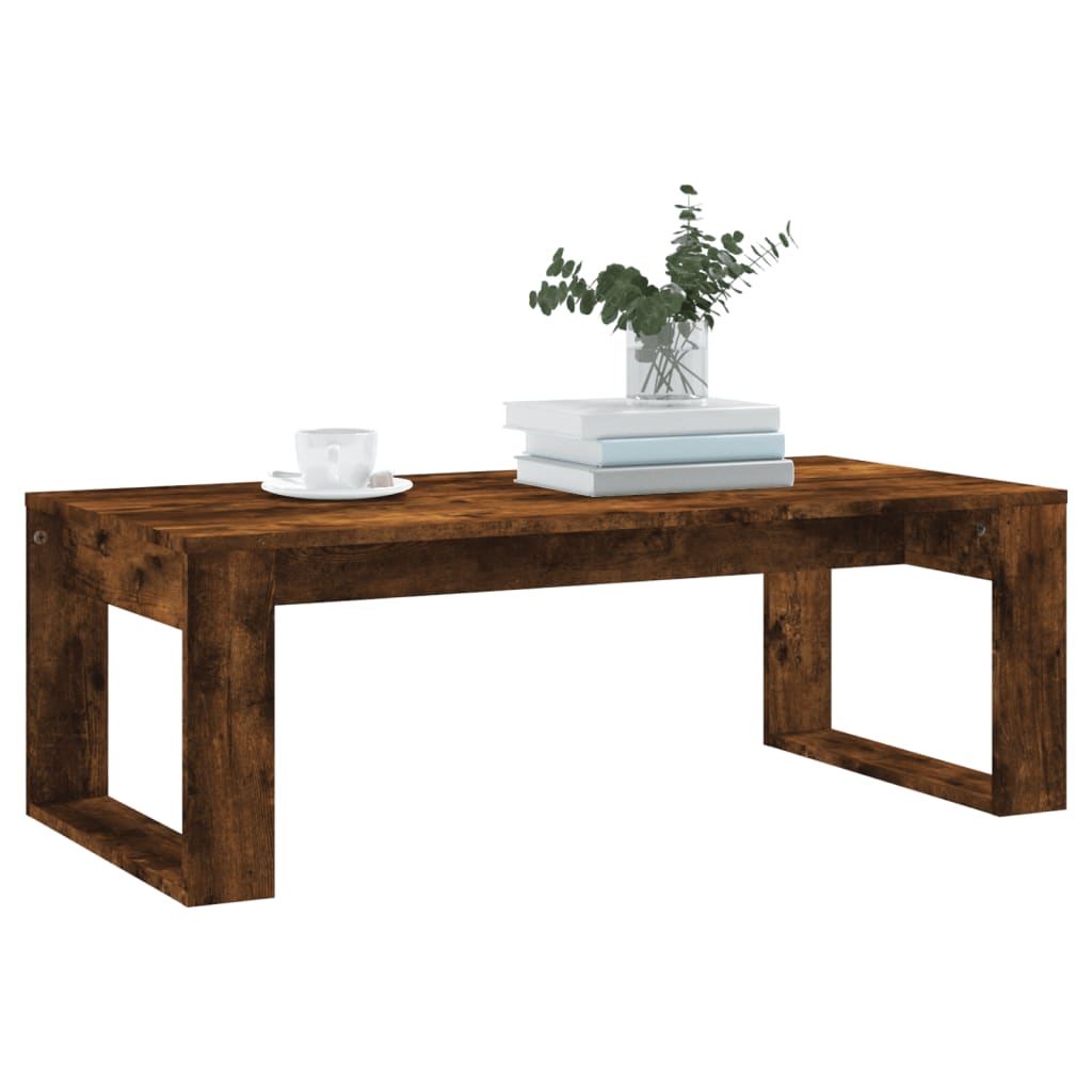 füstös tölgy színű szerelt fa dohányzóasztal 102x50x35 cm