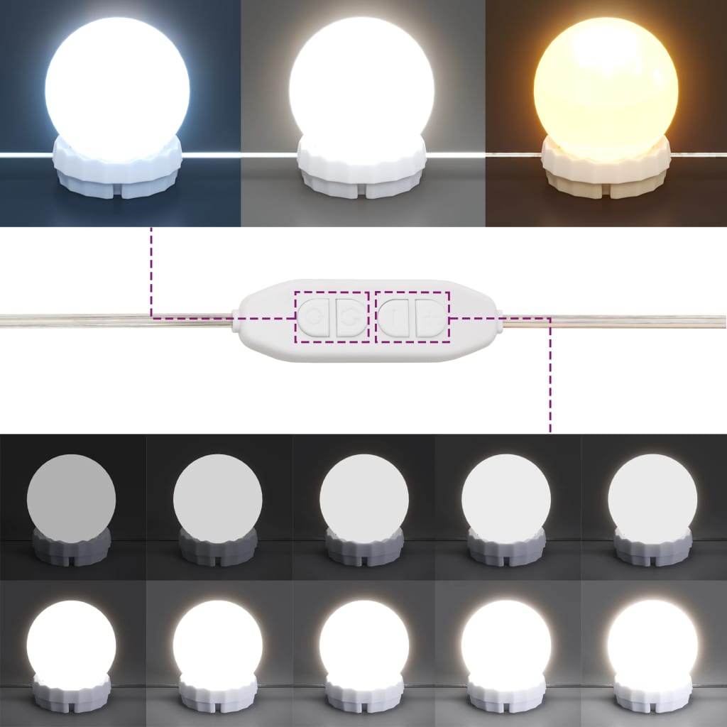 fekete tükrös szekrény LED-ekkel 90x31,5x62 cm