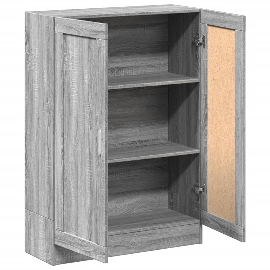 szürke sonoma színű szerelt fa könyvszekrény 82,5x30,5x115 cm