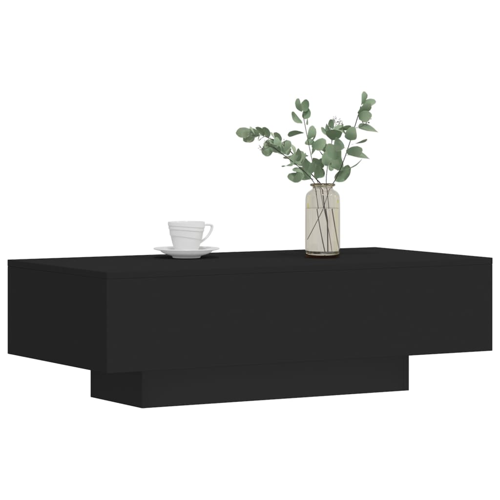 fekete szerelt fa dohányzóasztal 100x49,5x31 cm