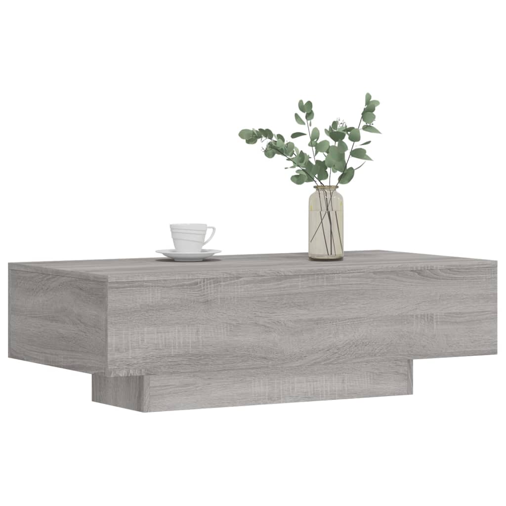 szürke sonoma szerelt fa dohányzóasztal 100x49,5x31 cm