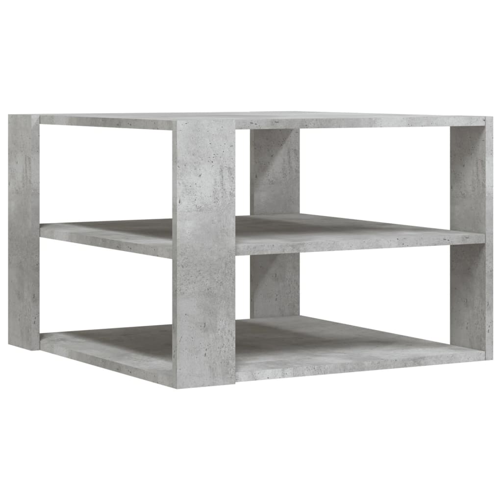 betonszürke szerelt fa dohányzóasztal 59,5 x 59,5 x 40 cm