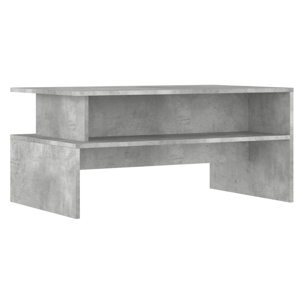 betonszürke szerelt fa dohányzóasztal 90 x 55 x 42,5 cm