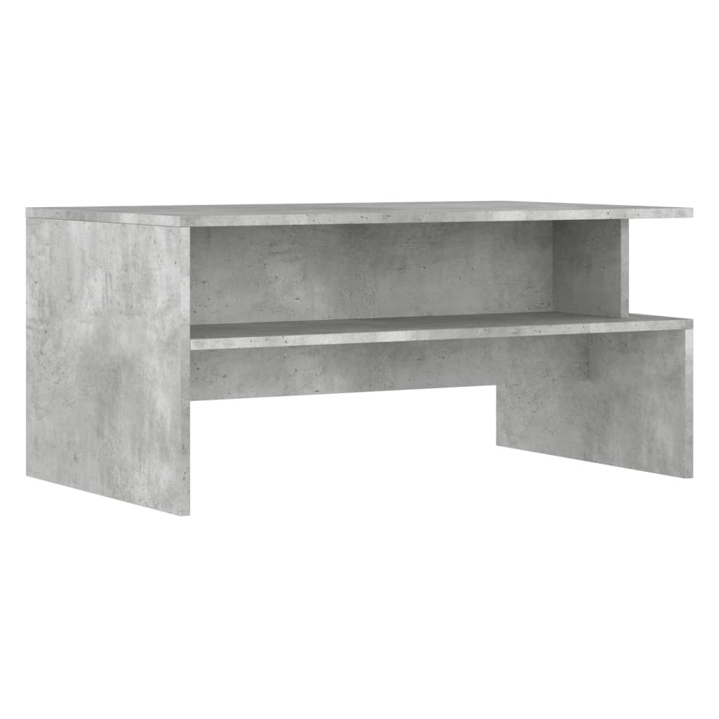 betonszürke szerelt fa dohányzóasztal 90 x 55 x 42,5 cm