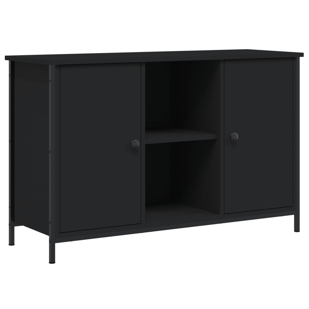 fekete szerelt fa TV-szekrény 100x35x65 cm
