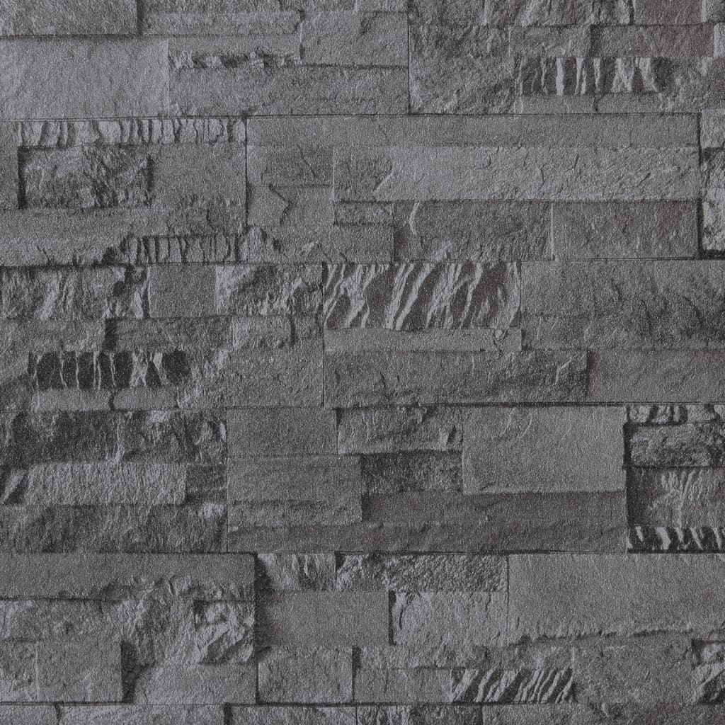 fekete kőhatású nem szőtt 3D tapéta 10 x 0,53 m