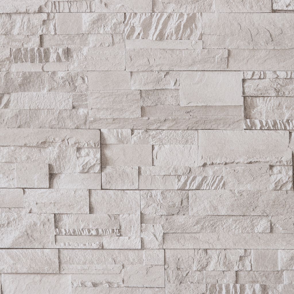 krémszínű kőhatású nem szőtt 3D tapéta 10 x 0,53 m