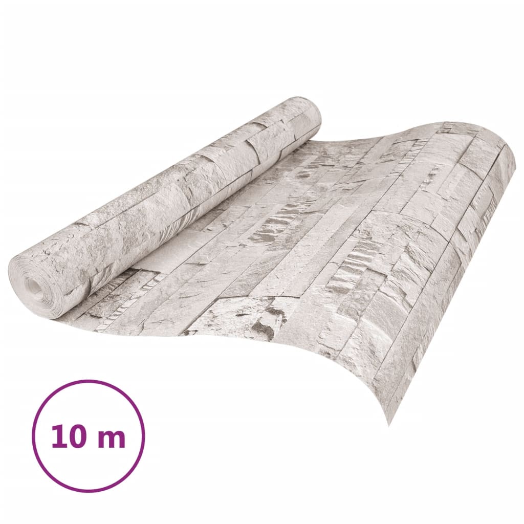 krémszínű kőhatású nem szőtt 3D tapéta 10 x 0,53 m