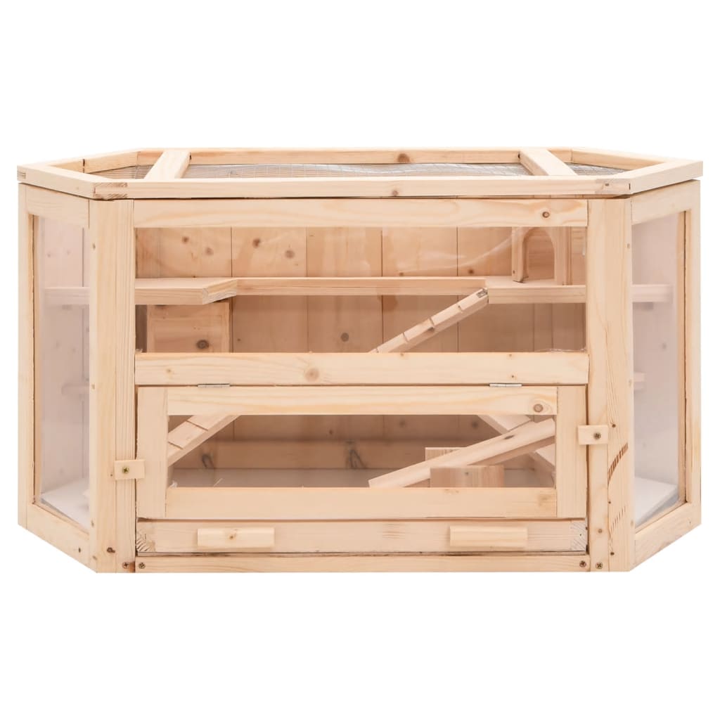tömör fenyőfa hörcsögketrec 80x40x43 cm