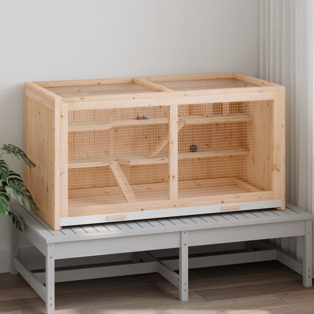 tömör fenyőfa hörcsögketrec 104 x 52 x 54 cm