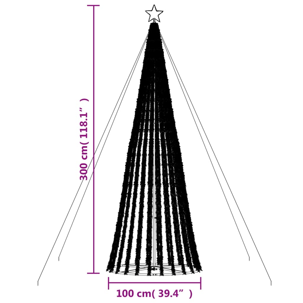 kék LED karácsonyfa 688 LED 300 cm
