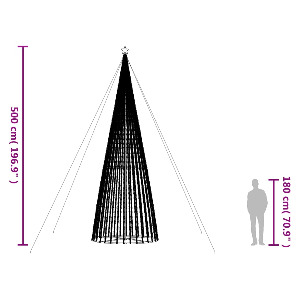 meleg fehér LED karácsonyfa 1544 LED 500 cm