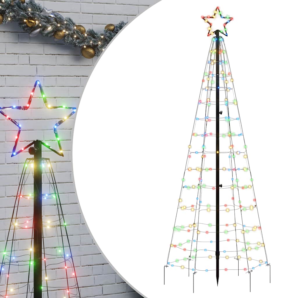 színes LED karácsonyfa tüskékkel 220 LED 180 cm