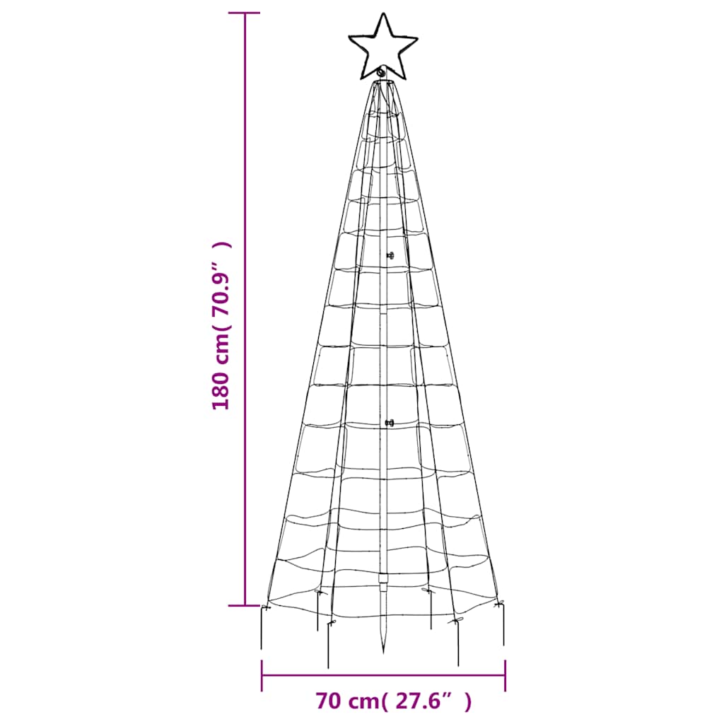kék LED karácsonyfa tüskékkel 220 LED 180 cm
