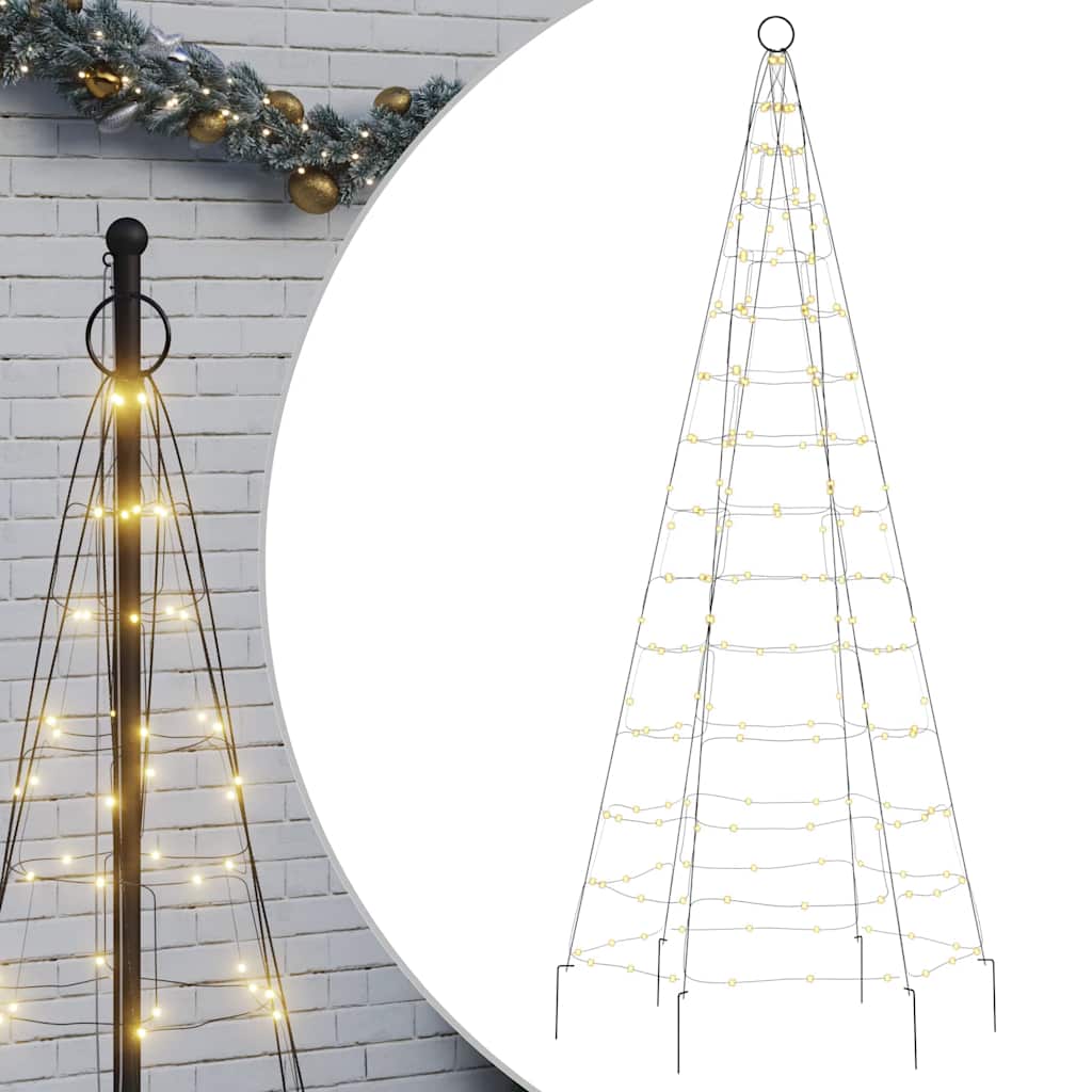 meleg fehér LED karácsonyfa zászlórúdra 200 LED 180 cm