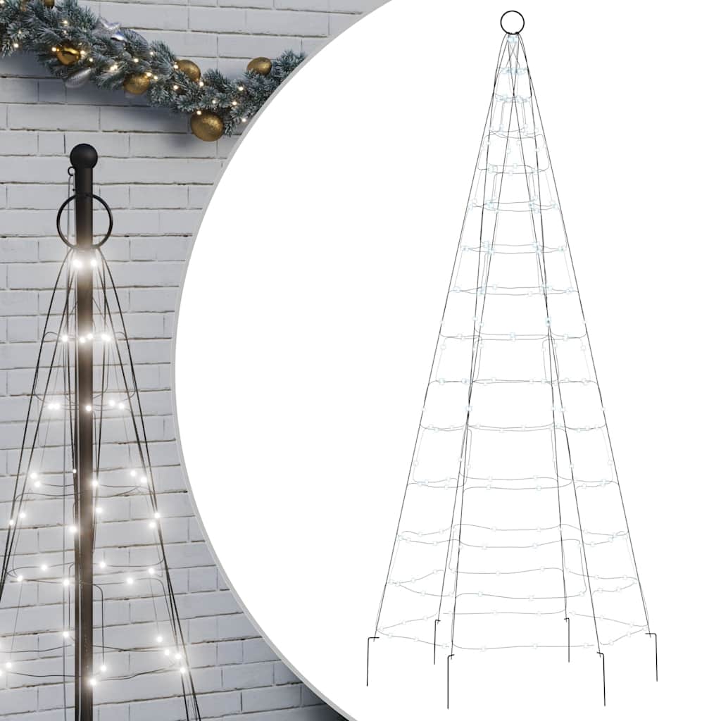 hideg fehér LED karácsonyfa zászlórúdra 200 LED 180 cm