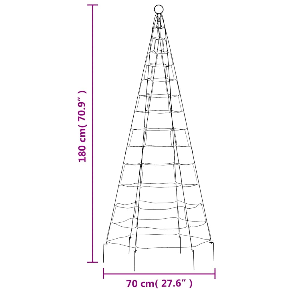hideg fehér LED karácsonyfa zászlórúdra 200 LED 180 cm