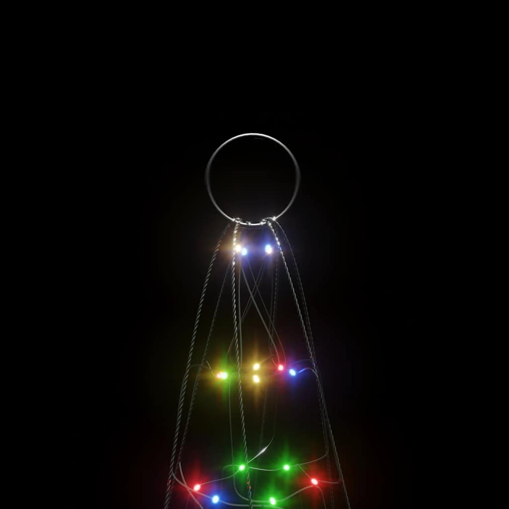 színes LED karácsonyfa zászlórúdra 200 LED 180 cm