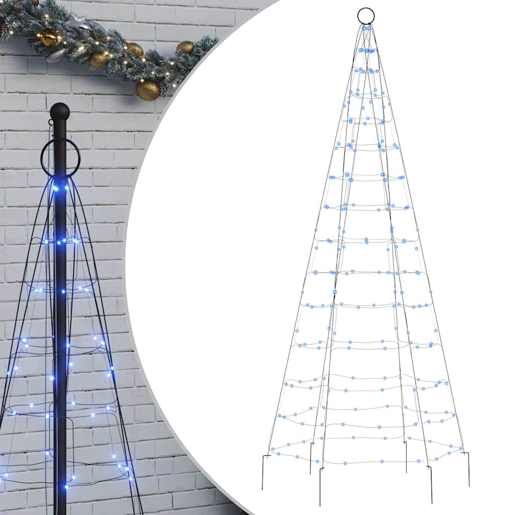 kék LED karácsonyfa zászlórúdra 200 LED 180 cm