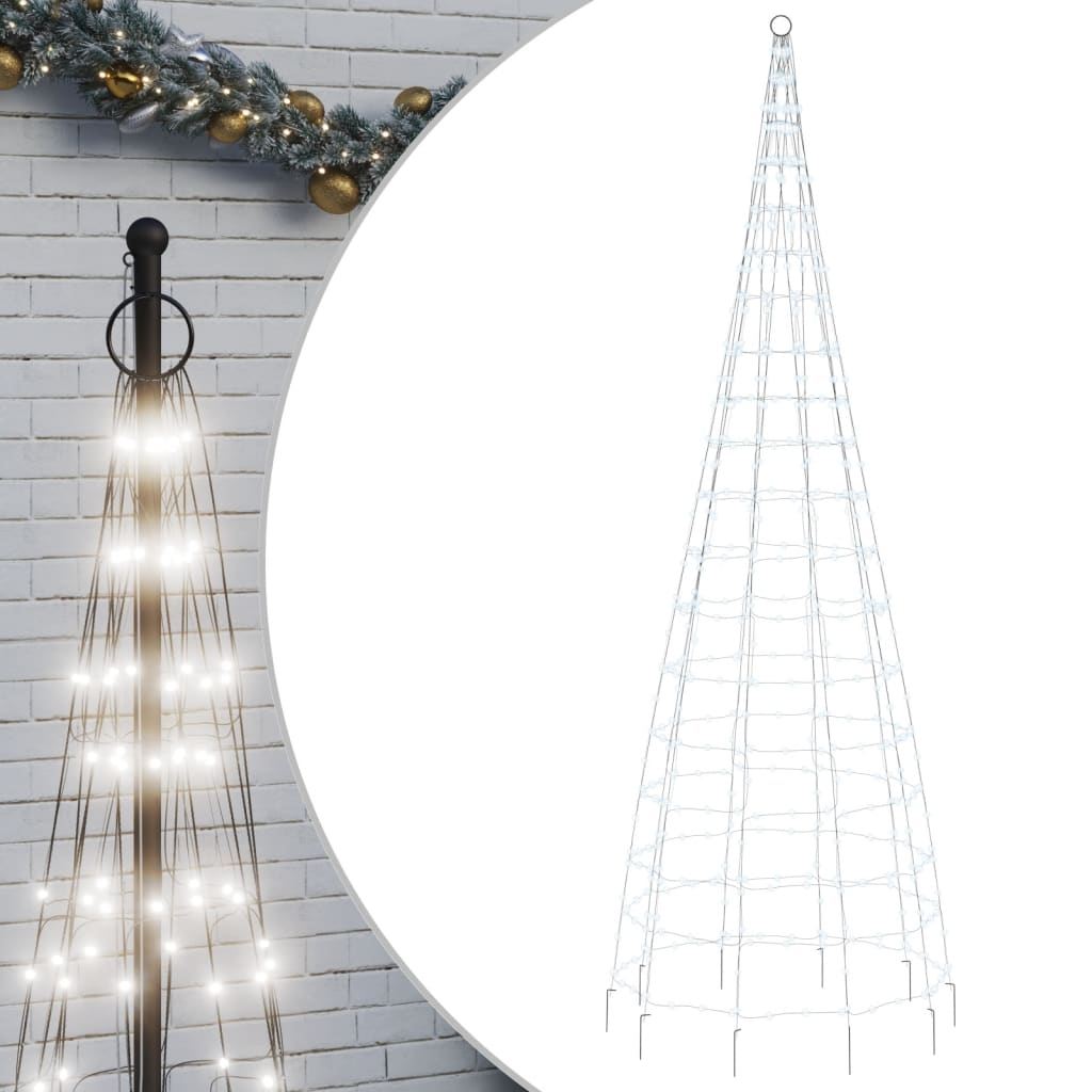 hideg fehér LED karácsonyfa zászlórúdra 550 LED 300 cm