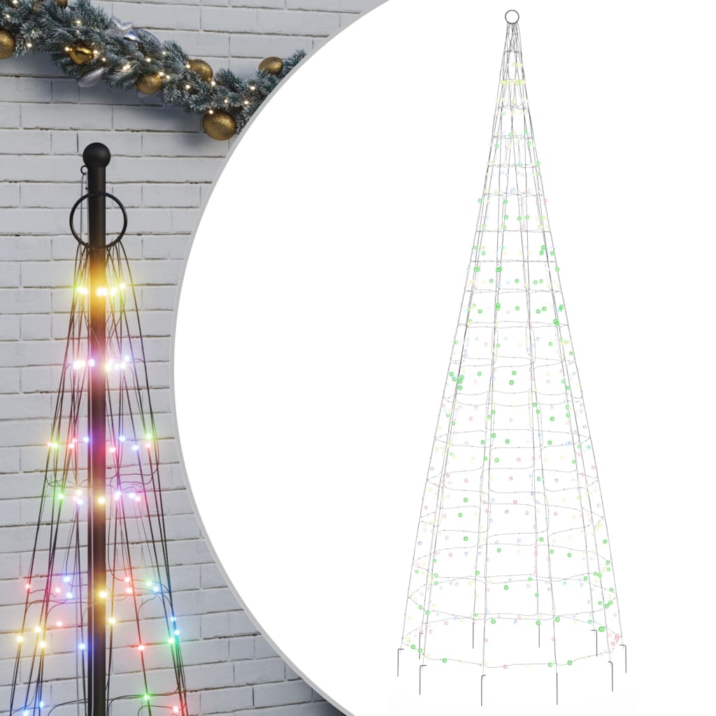 színes LED karácsonyfa zászlórúdra 550 LED 300 cm