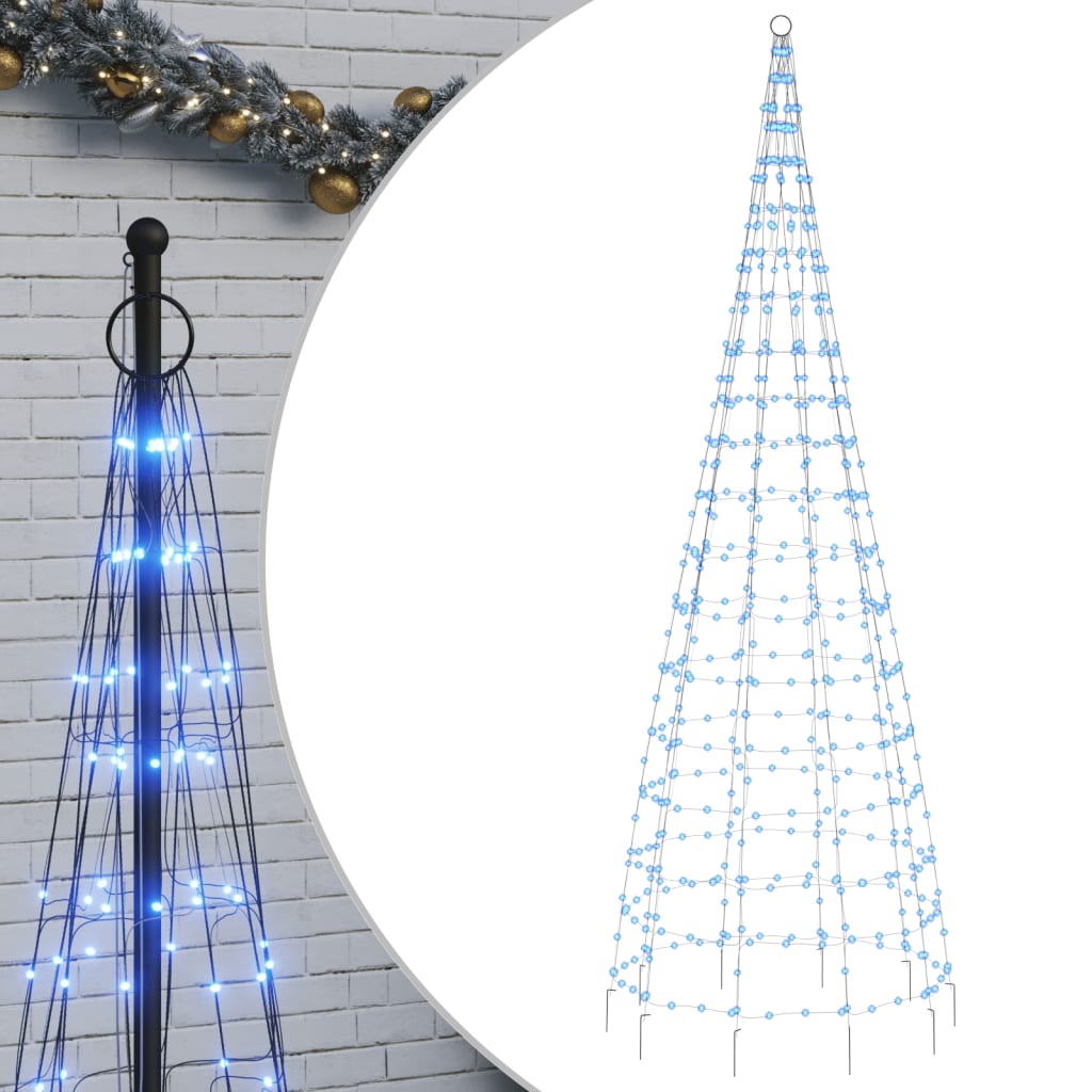 kék LED karácsonyfa zászlórúdra 550 LED 300 cm