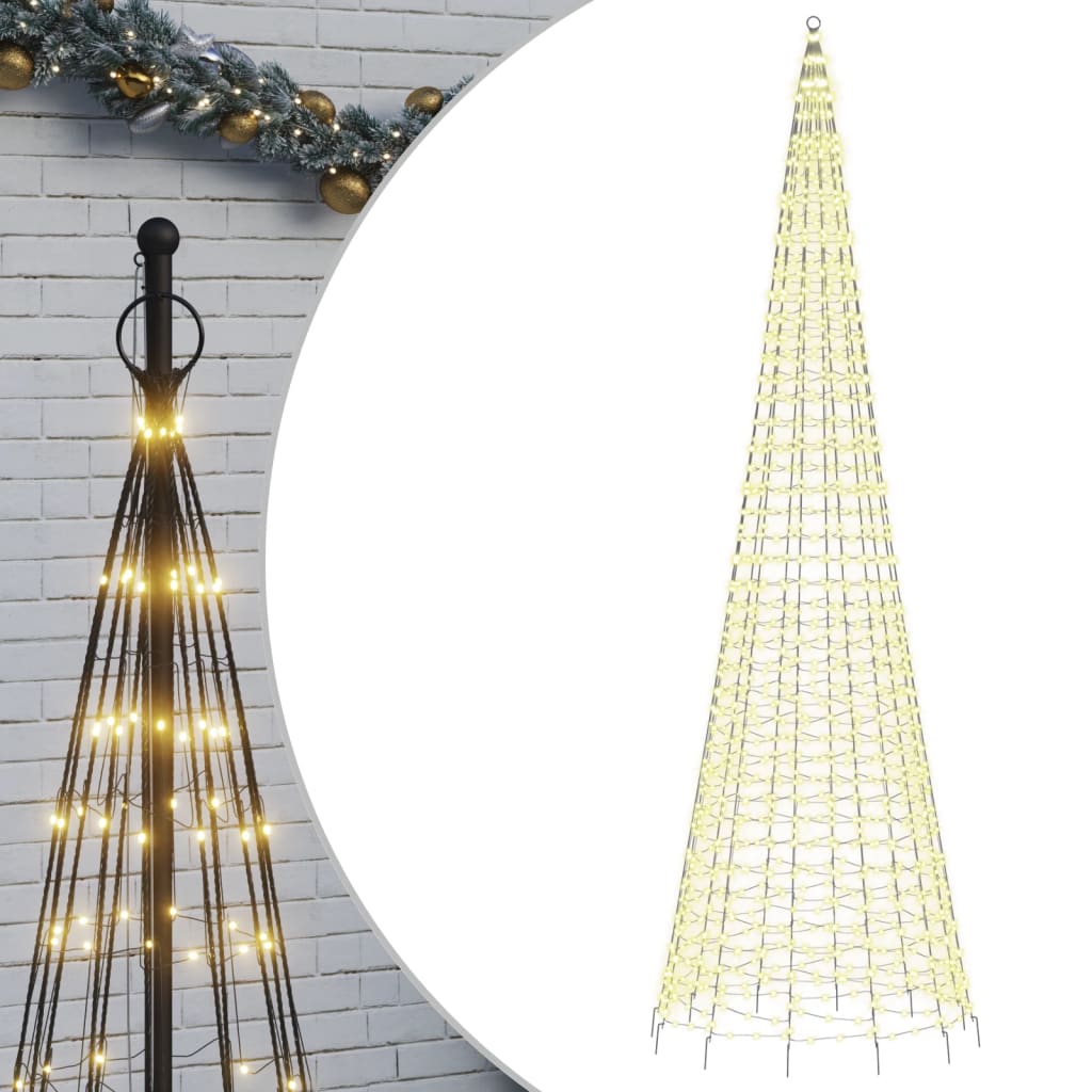 meleg fehér LED karácsonyfa zászlórúdra 1534 LED 500 cm